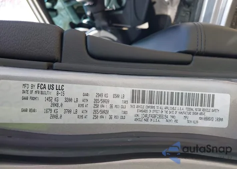 2015 Jeep Grand Cherokee Altitude z USA, uszkodzony, nr VIN 1C4RJFAG8FC955154